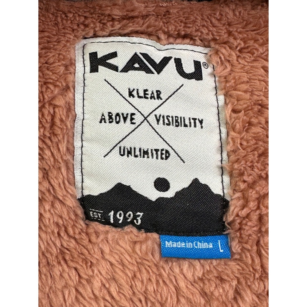 KAVU Men Klear Above Sherpa Fleece‎ Half Zip Pullover Clay Pink Men's size Large